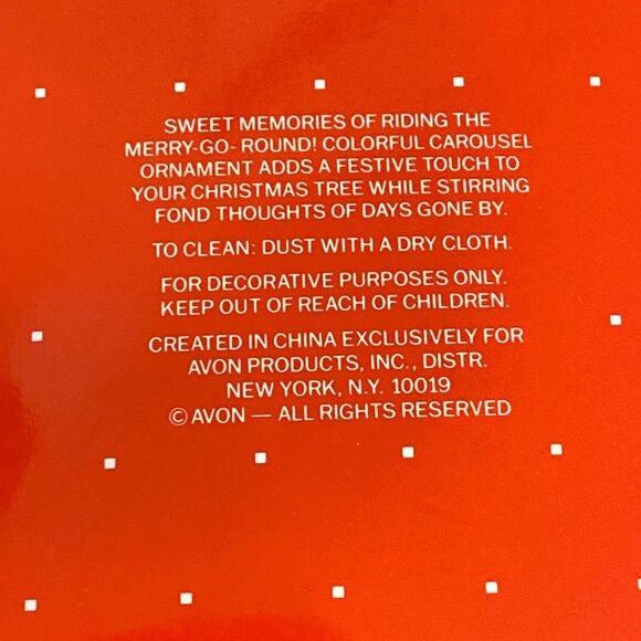 Vtg AVON Carousel Christmas Ornaments Exotic Tiger Regal Elephant Circus w/Boxes - Picture 8 of 8